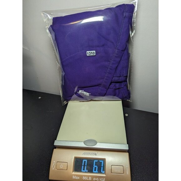 Grey's Anatomy Barco Mock Scrub Top 4 Pocket Purple Women's Large - Picture 12 of 12